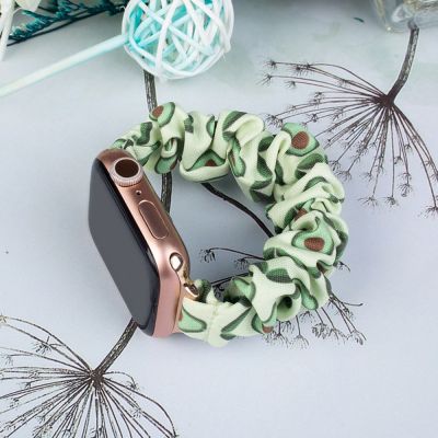 2. Fabric band for Apple Watch 42 / 44 / 45 mm strap bracelet rubber band - avocado