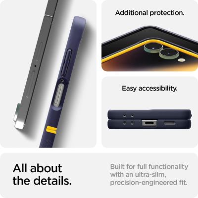 5. Nano Pop Mag MagSafe Case for Samsung Galaxy Z Flip 7 - Navy Blue and Yellow