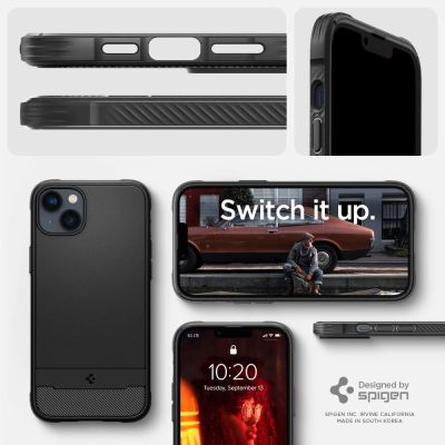 8. Spigen Rugged Armor Mag Case with MagSafe for iPhone 14 - Matte Black