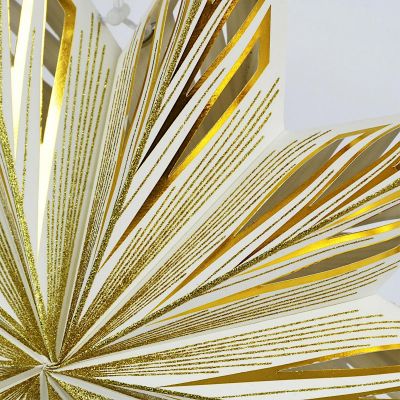 4. DECORATIVE HANGING PAPER STAR FSC 18x60CM WHITE 9 ARMS MICA