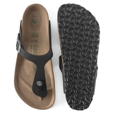 2. Birkenstock Gizeh Birko-Flor Women's Narrow Black Flip-Flops for Narrow Feet, Vegan Black (1020487)