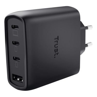 TRUST charger black MAXO GaN 65W 3xC 1xA