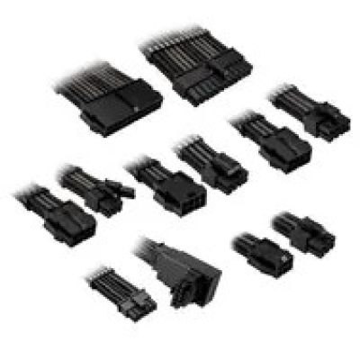 Kolink Core Pro Braided Cable Extension Kit 12V-2x6 Type 1 - Jet Black/Gunmetal Gray