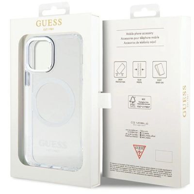 8. Guess Metal Outline Magsafe case for iPhone 12 / iPhone 12 Pro - silver