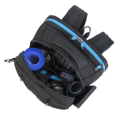 9. RIVACASE BACKPACK FOR LAPTOP FOR GAMERS 17.3" BORNEO, BLACK, GAMING, MADE OF WATERPROOF MATERIAL