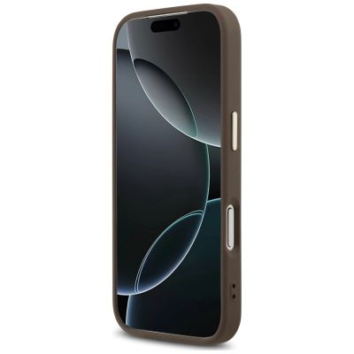 6. Guess 4G Strap 4G Classic Logo Metal Trims Case for iPhone 18 Pro / 17 Pro – brown