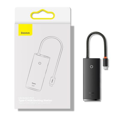 21. Baseus Lite Series multifunctional USB Type C HUB - 2 x USB 3.0 / USB Type C / HDMI 1.4 / SD/TF OTG black (WKQX050001)