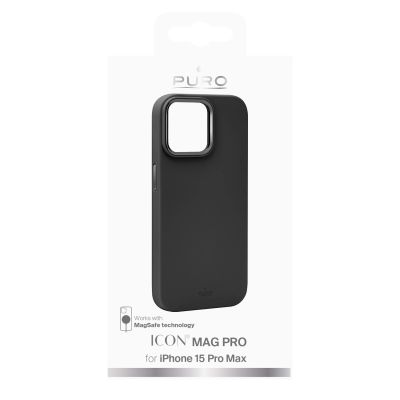 2. Puro Icon Mag Pro MagSafe Silicone Case for iPhone 15 Pro Max - Black