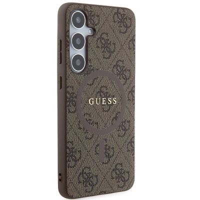 4. Guess 4G Collection Leather Metal Logo MagSafe case for Samsung Galaxy S24+ - brown