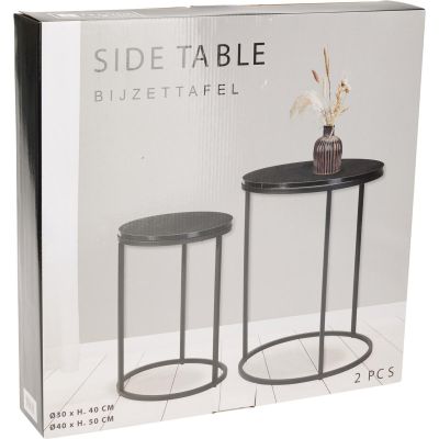 4. 2-IN-1 COFFEE TABLE SET, WOODEN TABLETOP 30/40CM