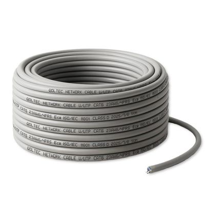 Qoltec UTP twisted pair network cable for patch cord | Copper Cu | CAT6 | High speed 1Gb/s | LAN | 50m | gray