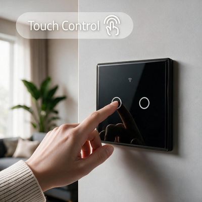 3. QOLTEC LIGHT ON/OFF SWITCH | TOUCH 2-CHANNEL | WI-FI | TIMER | TUYA | BLACK