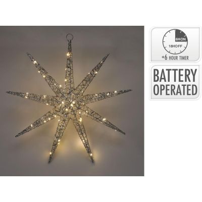 2. SNOWFLAKE DECORATIVE HANGING 50LED SILVER