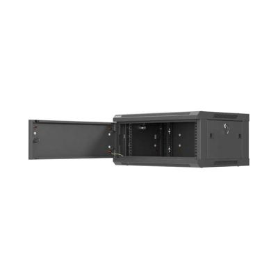 5. LANBERG WALL-MOUNTED RACK CABINET 19" 4U 600X450 BLACK METAL DOOR (FLAT PACK)