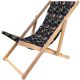 CLASSIC DARK FLOWERS WOODEN DECK CHAIR