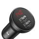 5. Baseus 2x USB 4.8A 24W car charger with LCD + 3in1 cable USB - USB Type C / micro USB / Lightning 1.2m black (TZCCBX-0G)