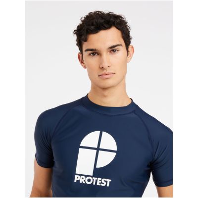3. Men's short-sleeve surfing rash guard PROTEST PRTCATER, navy blue