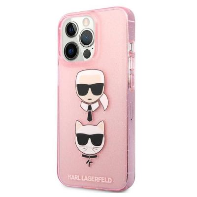 2. Karl Lagerfeld KLHCP13LKCTUGLP iPhone 13 Pro / 13 6,1" różowy/pink hardcase Glitter Karl's & Choupette