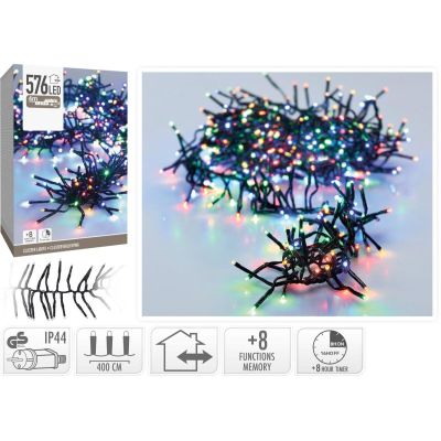 12. CHRISTMAS TREE LIGHTS LIGHT CHAIN 576 LED TIMER MULTICOLOR