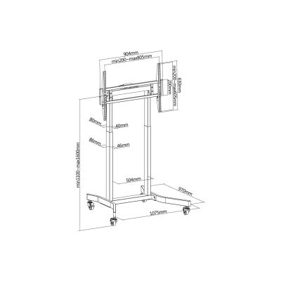 9. Equip Floor Stand Holder 55-100"/1TFT 120kg lite Retail (650632)