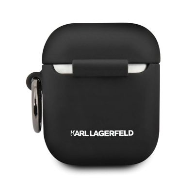 13. Karl Lagerfeld Silicone Ikonik Case for AirPods 1/2 - Black