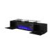 2. ROVA TV cabinet with electric fireplace 190x37x48 black/gloss black