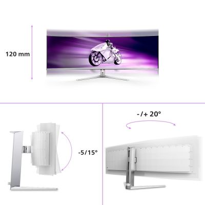 21. Philips Evnia 8000 49M2C8900L/00 computer monitor 124.2 cm (48.9") 5120 x 1440 px Dual QHD QD-OLED White