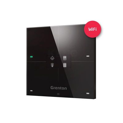 GrentonSmart panel/ 4 touch fields/ OLED display/ Wi-Fi/ black glass front