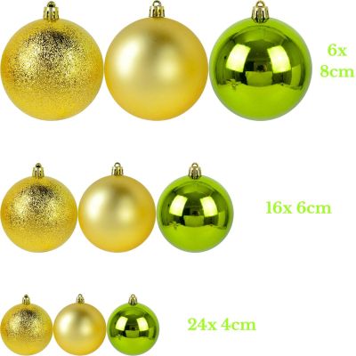 31. DECORATIVE PLASTIC BAUBLE SAFE 46 PCS GOLD MICA