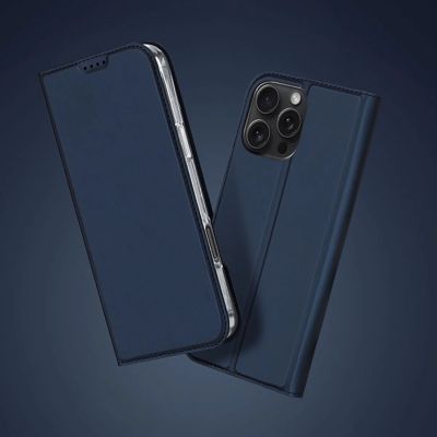 11. Dux Ducis Skin Pro iPhone 16 Pro Max Case with Flip and Card Slot - Blue