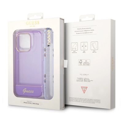 7. Guess GUHCP14XHGCOHU iPhone 14 Pro Max 6.7" purple/purple hardcase Translucent Pearl Strap