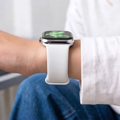 6. Tech-Protect Silicone Strap for Apple Watch 40 / 41 / 42 mm - White