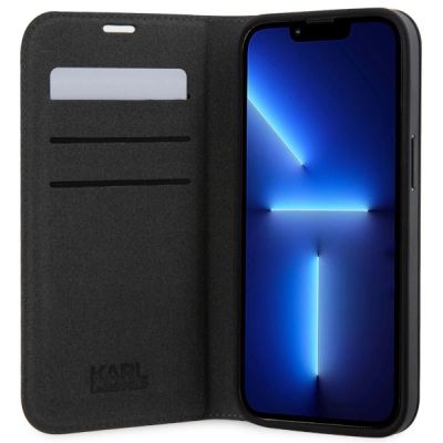 4. Karl Lagerfeld KLBKP14SSANKCPG iPhone 14 6.1" bookcase silver/silver Saffiano Karl & Choupette