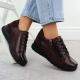 5. Burgundy Leather Women’s Wedge Shoes Vinceza 39964