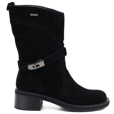 2. Women's leather ankle boots high on a block, black Big Star UU274608