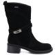 2. Women's leather ankle boots high on a block, black Big Star UU274608