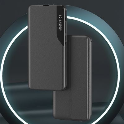 2. Eco Leather View Case for Samsung Galaxy S25 with Flip Stand - Black