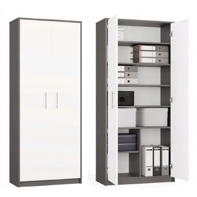 11. CLOSED SHELVING OLIV 2D ANTHRACITE/WHITE SET