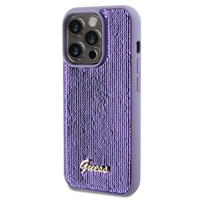 2. Guess Sequin Script Metal case for iPhone 14 Pro Max - purple