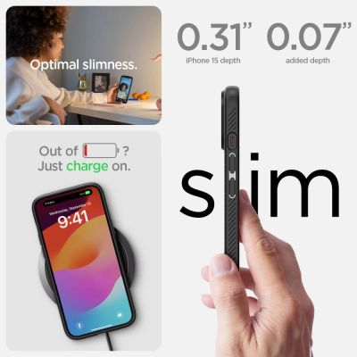 14. Spigen Liquid Air iPhone 15 Case - Matte Black