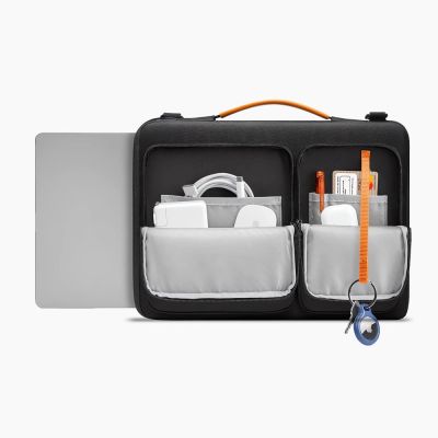6. Tech-Protect Defender Bag for 15-16 Laptop - Black and Orange