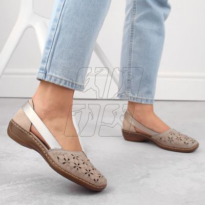 5. Comfortable leather shoes Rieker W RKR442C, beige