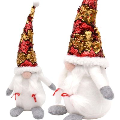 5. DECORATIVE GNOME WITH MAGIC SEQUINS 35CM WHITE