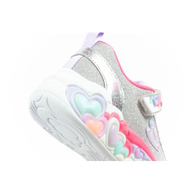 7. Skechers S Lights LED Children's Velcro Shoes for Girls Gray