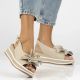 7. Women's leather wedge sandals beige Filippo DS7045/26
