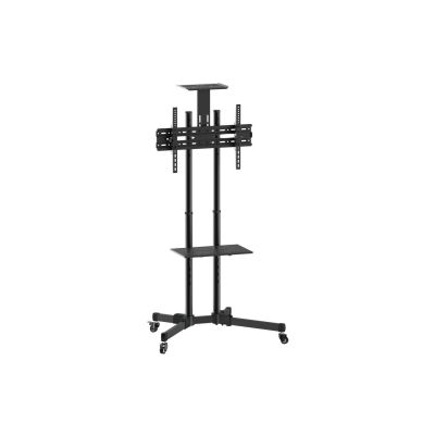 8. Equip Bodenstandhalter floor holder 37-70/50kg 1TFT 2Ablagen Höhe black