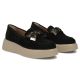 4. Women's leather suede platform shoes, black Filippo DP8293