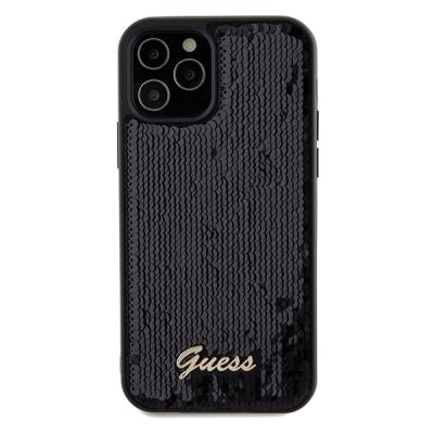 3. Guess Sequin Script Metal case for iPhone 12/12 Pro - black