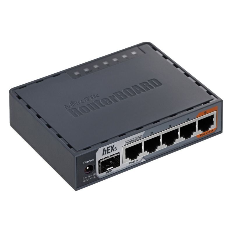 Mikrotik hEX S router (RB760iGS) Total Ethernet Ports:6; Architecture:MMIPS; CPU core:2