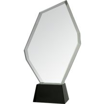 Glass trophy with a broken base